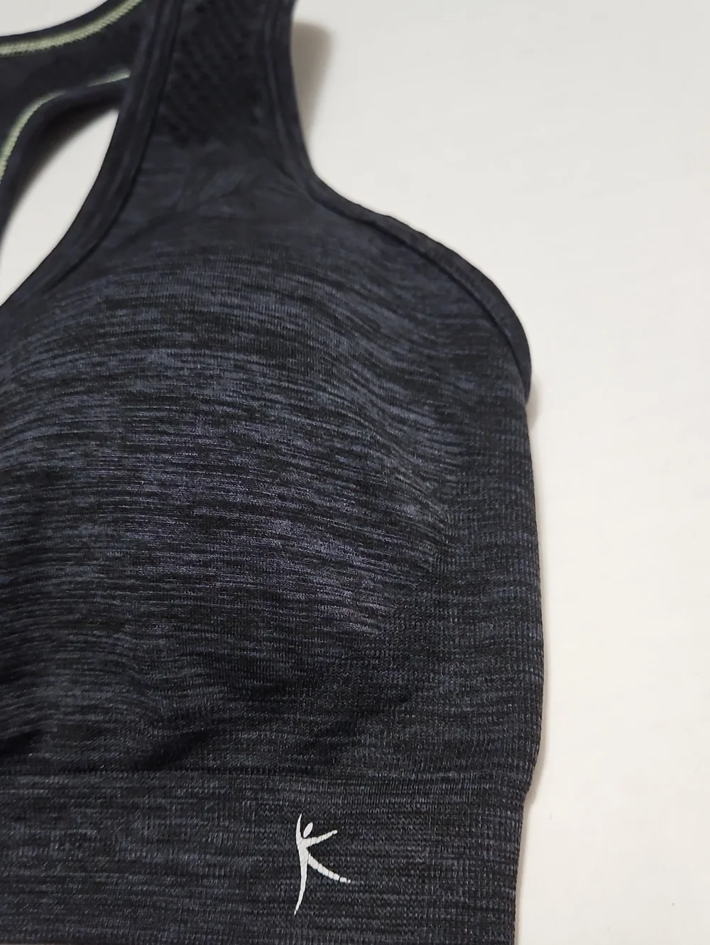 Danskin Now Black Heather Racerback Support Sports Bra Size M